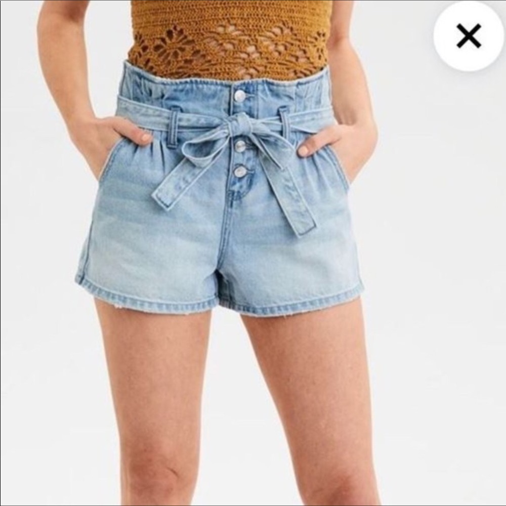 American Eagle Outfitters paper bag jean Mom shorts with button fly Size 0